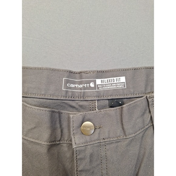 Carhartt Carpenter Pants Mens 38x32 Gray Canvas Rugged Flex Relaxed Fit Workwear - Picture 14 of 15